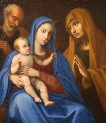 Holy Family with Saint Anna - workshop of G.B.Salvi Sassoferrato (1609-1685) 